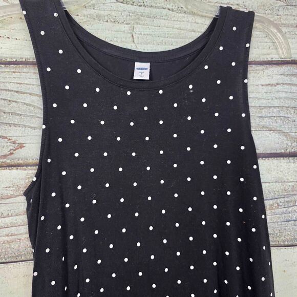 Old Navy Luxe S Black White Polka Dot Tank Top - Picture 2 of 5